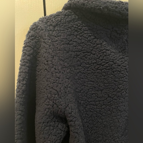 navy blue teddy pullover jacket - Picture 5 of 7